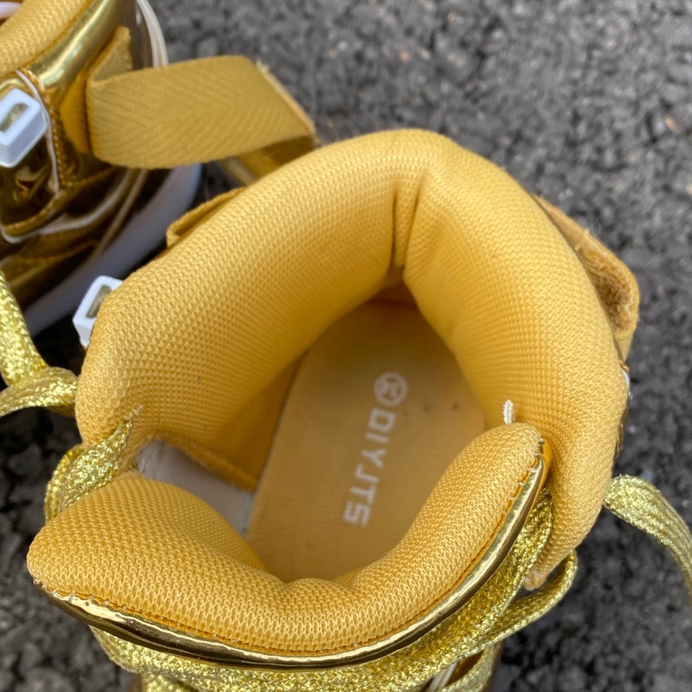 Gold High-Top Kids Sneakers - Picture 3 of 4